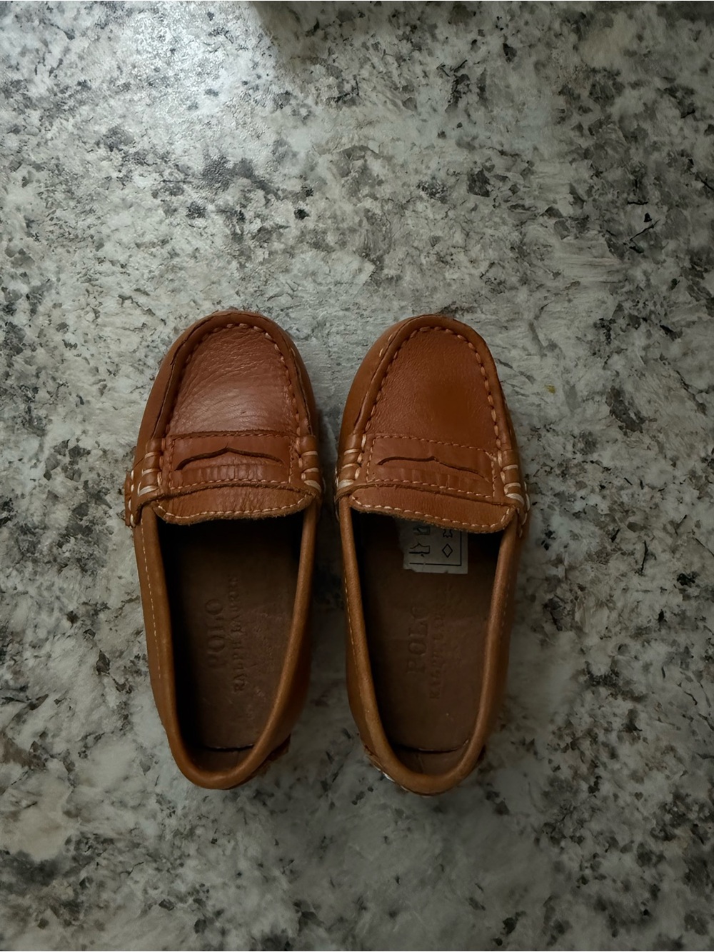 Toddler 5 Ralph Lauren Tan Leather Loafers